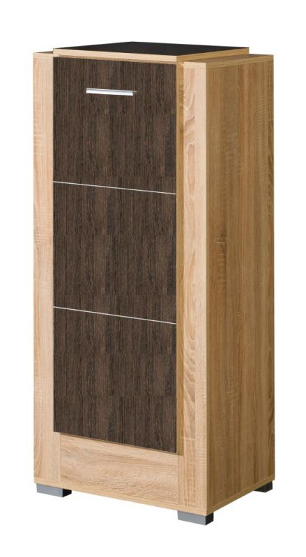 Chest of drawers Arowana 17, Colour: Oak / Dark Brown - Measurements: 127 x 56 x 44 cm (H x W x D)