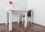 Table Pine solid wood white lacquered Junco 239B (angular) - Dimension 90 x 90 cm