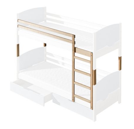 Bunk Bed set for children's room Milo 30, solid wood - Colour: Natural