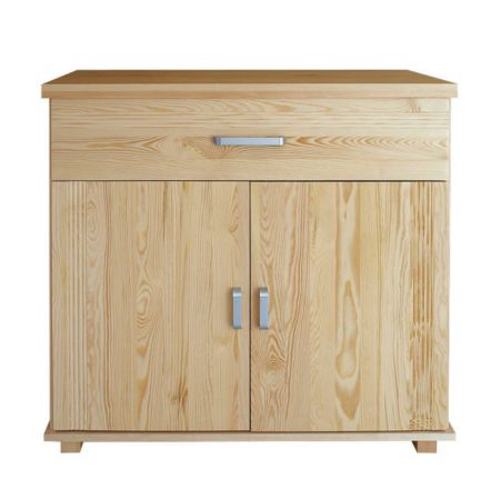 1 Drawer, 2 Door Sideboard Columba 03, solid pine wood, clearly varnished - H101 x W100 x D50 cm 