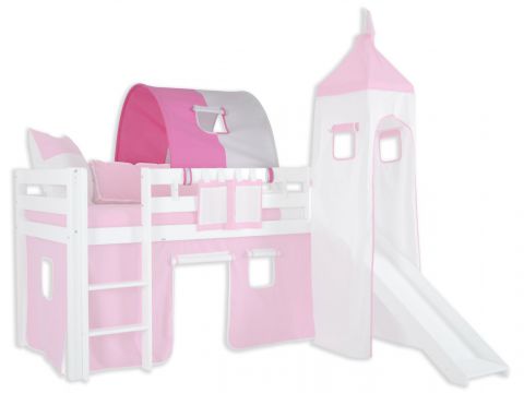 1 tunnel for high and bunk beds - Color: Pink / White