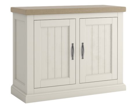 Chest of drawers "Solin" Oak White / Natural 01, partial solid wood - Measurements: 87 x 106 x 45 cm (H x W x D)