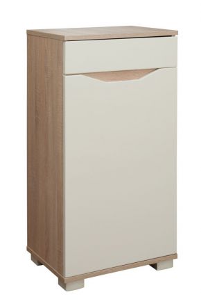 Chest of drawers Baeza 03, Colour: Oak Brown / Cream - 95 x 50 x 37 cm (h x w x d)