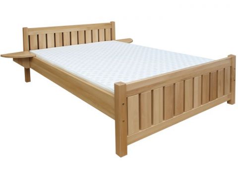 Children's bed / Teen bed solid, natural beech wood 106, including slatted frames - Dimensions: 140 x 200 cm