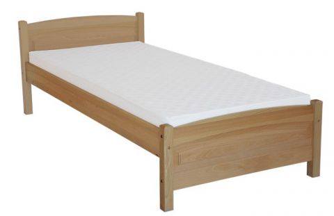 Teen bed solid, natural beech wood 117, including slatted frame - Measurements 160 x 200 cm