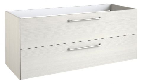 washbasin base cabinet Salem 20 with siphon cut-outs for double washbasin, Colour: Oak white - 50 x 119 x 45 cm (H x W x D)