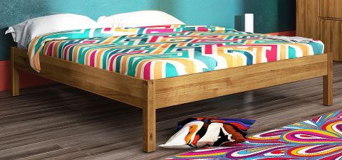 Double bed Kapiti 09 solid oiled Wild Oak - Lying area: 180 x 200 cm (w x l)