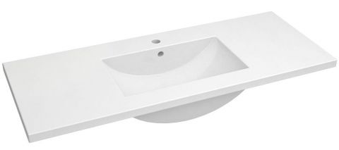 Bathroom - Washbasin Bokaro 04, Colour: White - 18 x 122 x 47 cm (H x W x D)