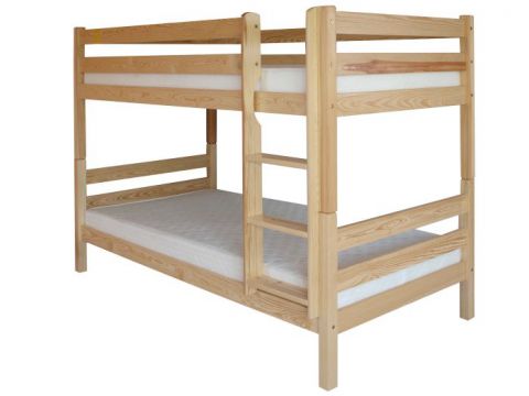 Children's bed / Bunk bed solid, natural pine wood 121 – Dimensions 90 x 200 cm