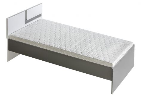 Children's bed / Kid bed Oskar 12 incl. slatted frame, Colour: Anthracite / white - 90 x 200 cm (L x W)
