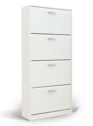 Shoe cabinet Potes 10, Colour: White - 157 x 70 x 28 cm (h x w x d)