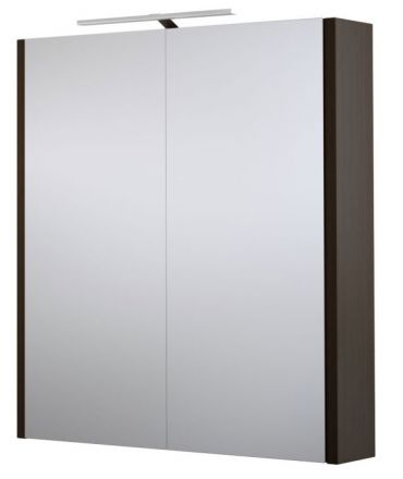 Bathroom - Mirror cabinet Bidar 05, Colour: Oak black - 65 x 60 x 12 cm (H x W x D)