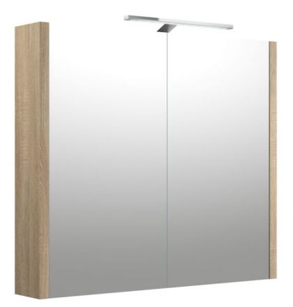 Bathroom - Mirror cabinet Bidar 15, Colour: Oak - 65 x 75 x 12 cm (H x W x D)