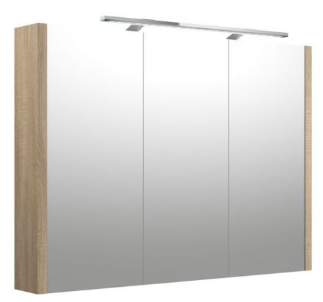 Bathroom - Mirror cabinet Bidar 24, Colour: Oak - 65 x 90 x 12 cm (H x W x D)