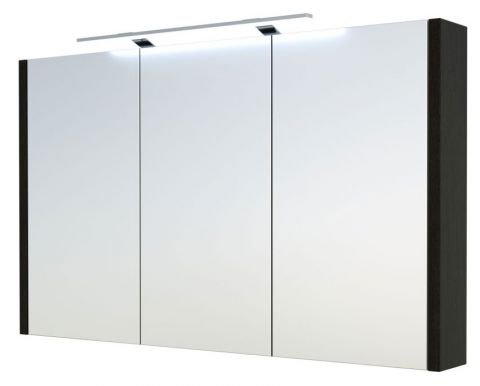 Bathroom - Mirror cabinet Bidar 32, Colour: Oak black - 65 x 110 x 12 cm (H x W x D)