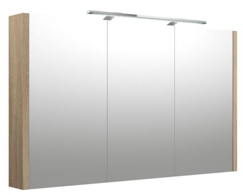 Bathroom - Mirror cabinet Bidar 33, Colour: Oak - 65 x 110 x 12 cm (H x W x D)