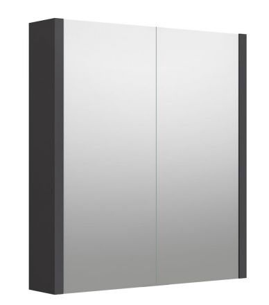 Bathroom - Mirror cabinet Malegaon 02, Colour: Matt Grey - Measurements: 65 x 58 x 12 cm (H x W x D)