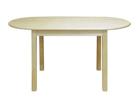 Dining Table Junco 232A, solid pine wood, clear finish - H75 x W75 x L140 cm
