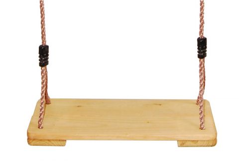 Wooden swing seat incl. rope