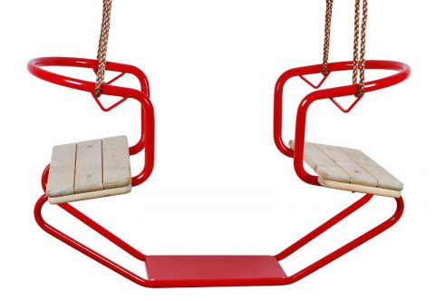 Gondola swing / Double swing 01 incl. rope - Colour: Red