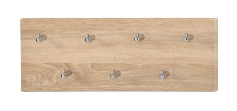 Coat hook rail Madina 38, Colour: Sonoma Oak / Chrome-Plated - Measurements: 20 x 60 x 5 cm (H x W x D)