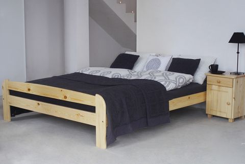 Double bed/guest bed pine solid wood natural A11, including slatted grate - Dimensions 160 x 200 cm