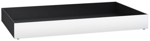Drawer for junior beds Marincho, Colour: Black / White - Measurements: 23 x 200 x 93 cm (H x W x D)