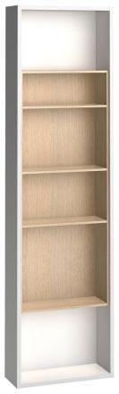Shelf Minnea 05, Colour: White / Oak - Measurements: 206 x 57 x 22 cm (h x w x d)