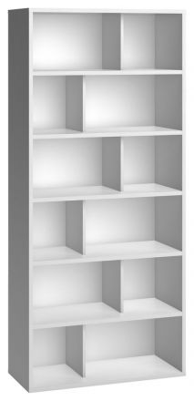 Shelf Minnea 18, Colour: White - Measurements: 206 x 92 x 42 cm (H x W x D)