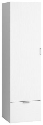 Hinged door cabinet / Wardrobe Minnea 11, Colour: White - Measurements: 206 x 58 x 42 cm (H x W x D)