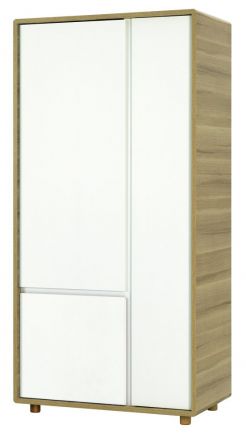 Hinged door cabinet / Wardrobe Nalle 03, Colour: Oak / White - Measurements: 185 x 90 x 53 cm (H x W x D)