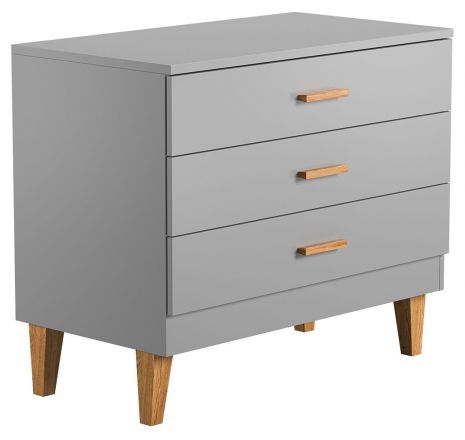 Chest of drawers Rilind 07, Colour: Grey / Oak - Measurements: 87 x 100 x 55 cm (h x w x d)