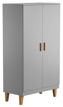 Hinged door cabinet / Wardrobe Rilind 08, Colour: Grey / Oak - Measurements: 187 x 100 x 55 cm (h x w x d)