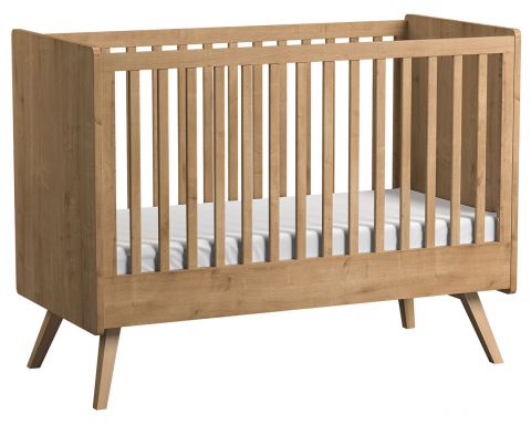 Baby bed / Kid bed Jorinde 02, Colour: Oak - Lying area: 70 x 140 cm (w x l)