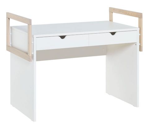 Children's room - Desk Skalle 06, Colour: White / Pine - Measurements: 79 x 118 x 65 cm (H x W x D)