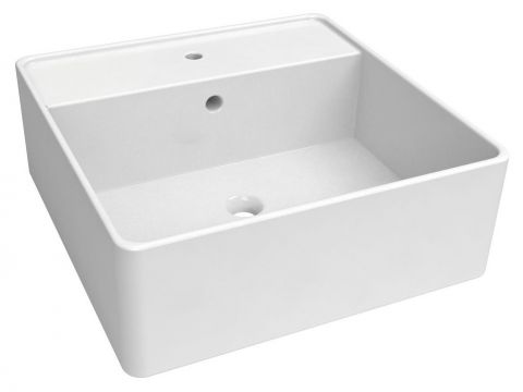 Bathroom - Washbasin Dhule 09, Colour: White - 15 x 41 x 41 cm (H x W x D)