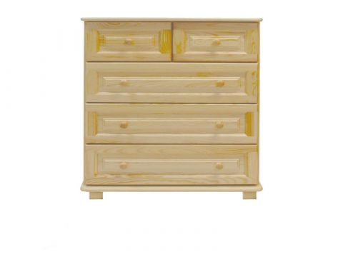 Chest of drawers 013, solid pine wood, clearly varnished, 5 drawer - H100 x W100 x D47 cm 