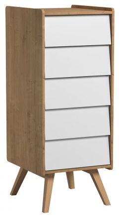 Dresser Jorinde 10, Colour: Oak / White - Measurements: 128 x 51 x 41 cm (h x w x d)