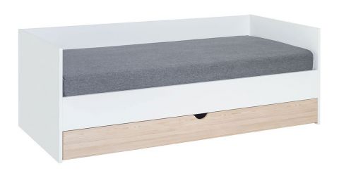 Children's bed / Kid bed Skalle 17, Colour: White / Light Brown - Lying surface: 90 x 200 cm (W x L)