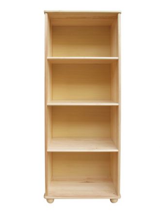 158cm Standard Bookcase Junco 51C, solid pine, clearly varnished - H158 x W60 x D42 cm