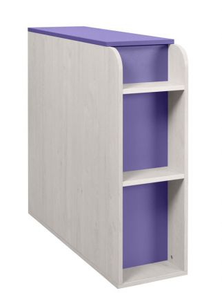 Children's room - Chest Luis 03, Colour: Oak White / Purple - 92 x 30 x 103 cm (h x w x d)