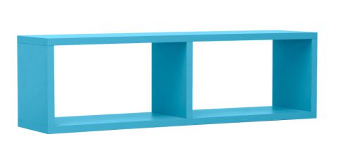 Children's room - Suspended rack / Wall shelf Luis 10, Colour: Blue - 24 x 80 x 20 cm (h x w x d)