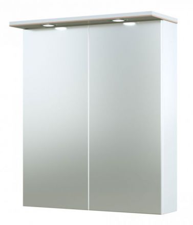 Bathroom - Mirror cabinet Bijapur 03, Colour: beige glossy - 73 x 61 x 14 cm (h x w x d)