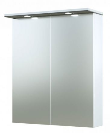 Bathroom - Mirror cabinet Bijapur 02, Colour: Grey glossy - 73 x 61 x 14 cm (H x W x D)