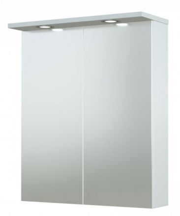 Bathroom - Mirror cabinet Bijapur 01, Colour: white glossy - 73 x 61 x 14 cm (H x W x D)