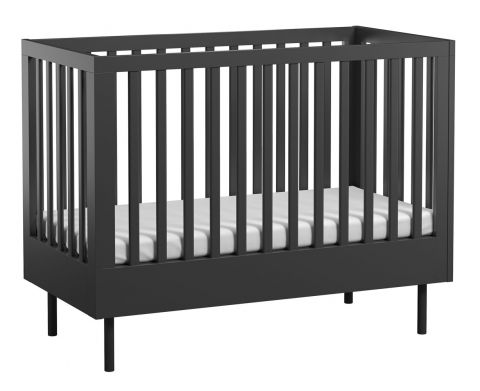 Baby bed / Kid bed Airin 01, Colour: Black - Lying surface: 60 x 120 cm (W x L)