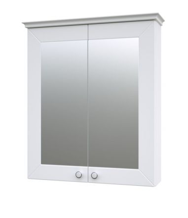 Bathroom - Mirror cabinet Dindigul 01, Colour: White matt - 73 x 64 x 17 cm (H x W x D)