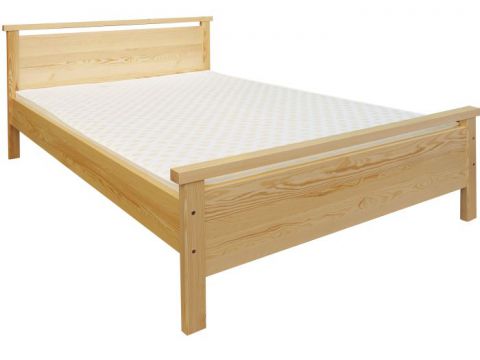 Single bed / Guest Bed 69A, solid pine wood, clearly varnished, incl. slatted bed frame - 140 x 200 cm