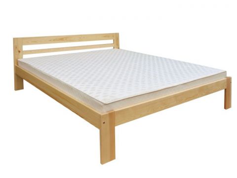 Single bed / Guest bed 73A, solid pine, clear finish, incl. slatted bed frame - 140 x 200 cm