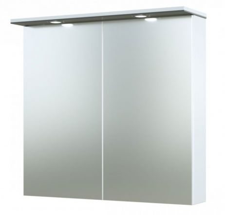 Bathroom - Mirror cabinet Bijapur 06, Colour: Grey glossy - 73 x 76 x 14 cm (H x W x D)